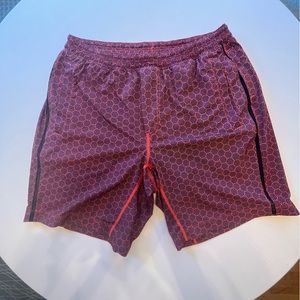Lululemon Pace Breaker Short Liner 9" XXL - Pink Blue Geometric Pattern